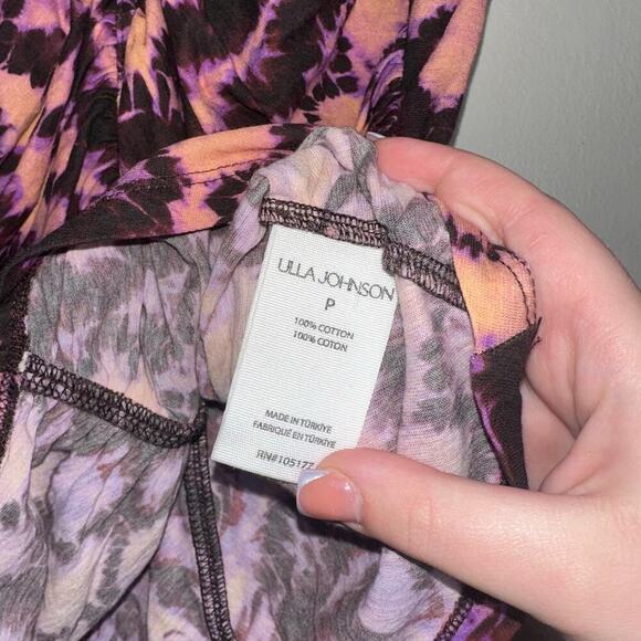 Ulla Johnson NWT Allie Ruched Tank Top Wisteria Size P/XS Tie Dye Purple/Pink - Picture 5 of 7